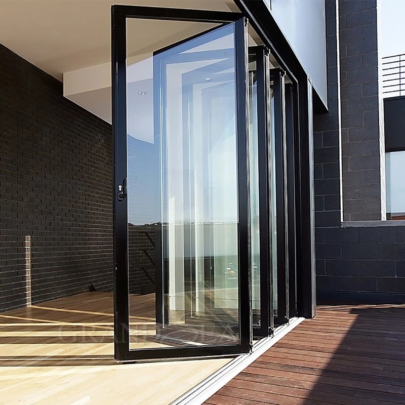 1.4mm de espesor de pared de aluminio de vidrio Patio puerta de acordeón para la solución de seguridad moderna