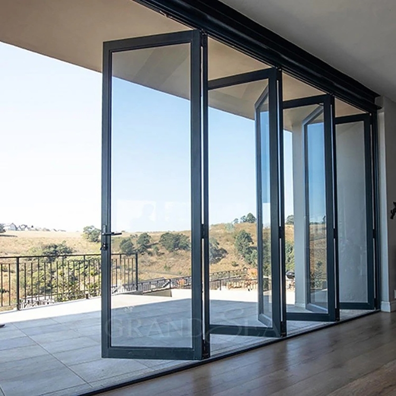 1.4mm de espesor de pared de aluminio de vidrio Patio puerta de acordeón para la solución de seguridad moderna