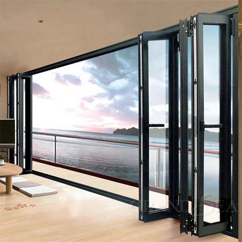 1.4mm de espesor de pared de aluminio de vidrio Patio puerta de acordeón para la solución de seguridad moderna