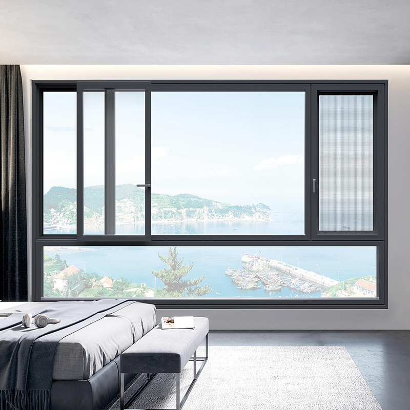 Proyecto de decoración para el hogar Ventanas corredizas de aleación de aluminio con estanqueidad al aire de nivel 8