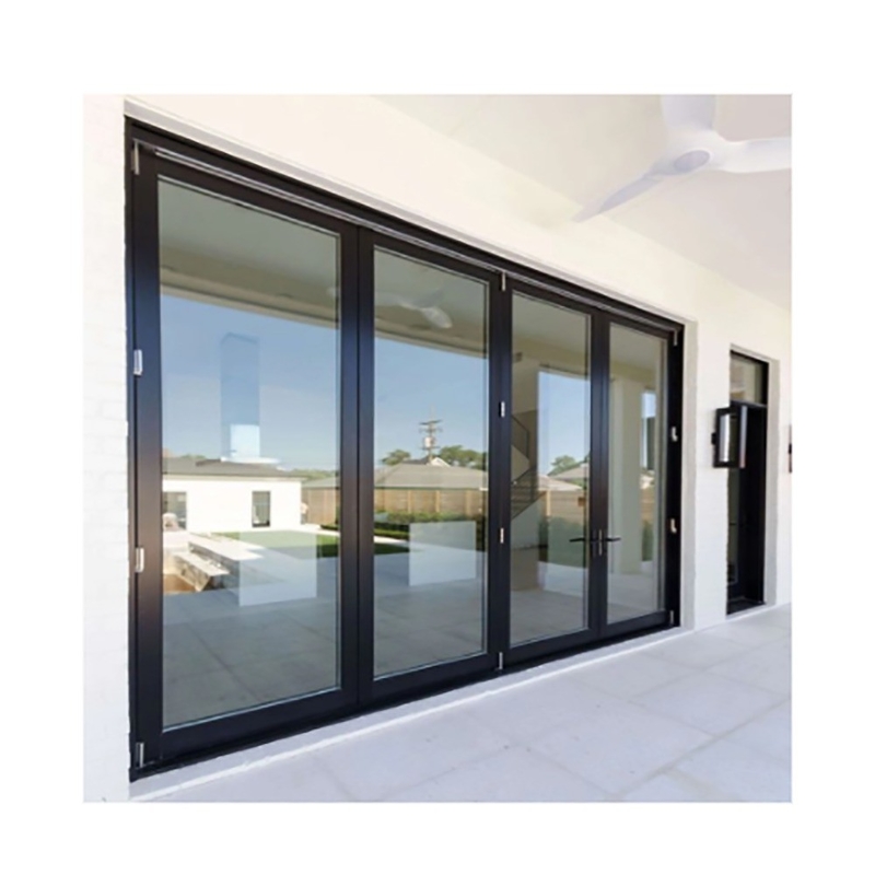 Puerta corredera de marco grueso negro de aleación de aluminio para doble acristalamiento residencial de SKATE