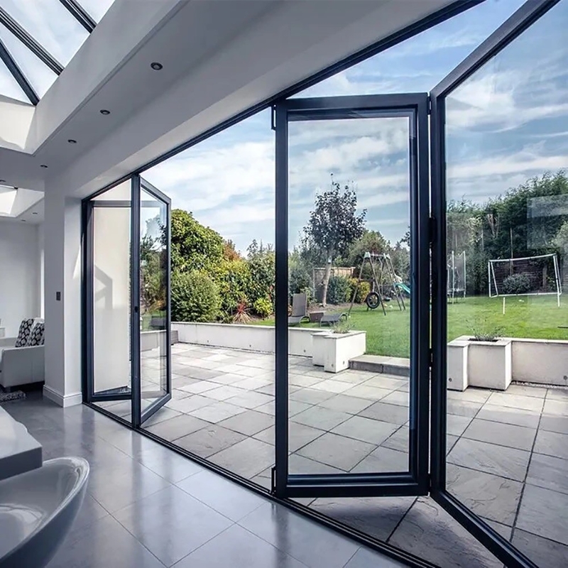 Acordeón puerta plegable de aluminio último diseño 10 capas de sellado 35dB aislamiento acústico