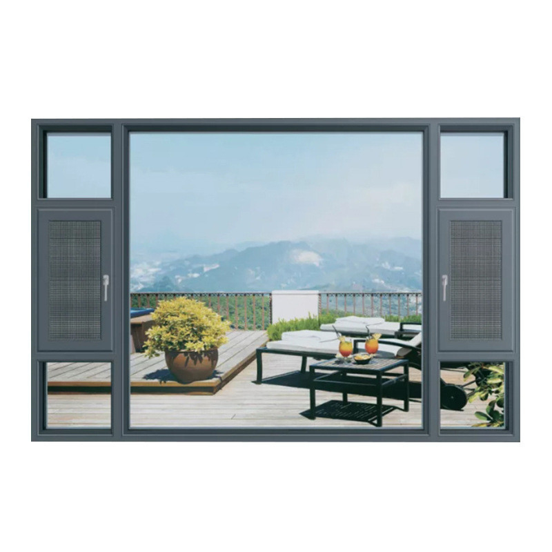 Ventanas de doble capa con 5 27A 55 9A 5 12A 5 vidrio y nivel 8 de estanqueidad al aire