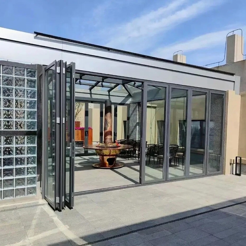 Acordeón puerta plegable de aluminio último diseño 10 capas de sellado 35dB aislamiento acústico