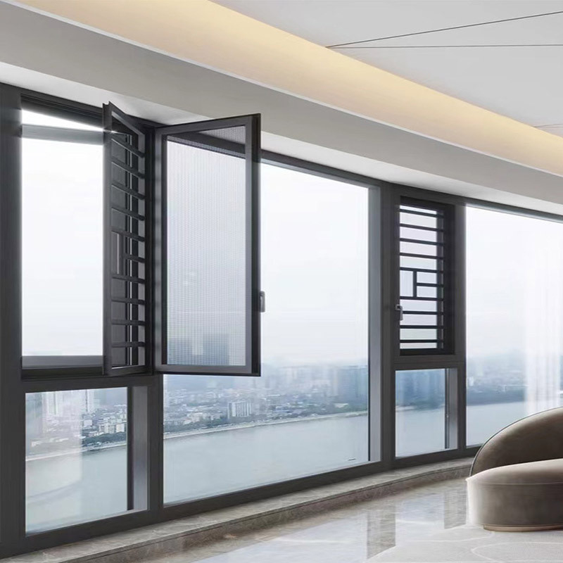 Ventanas de doble capa con 5 27A 55 9A 5 12A 5 vidrio y nivel 8 de estanqueidad al aire