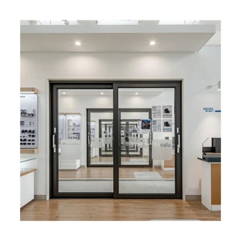 Puerta corredera de vidrio de aluminio para duchas interiores de marco estrecho modernizadas