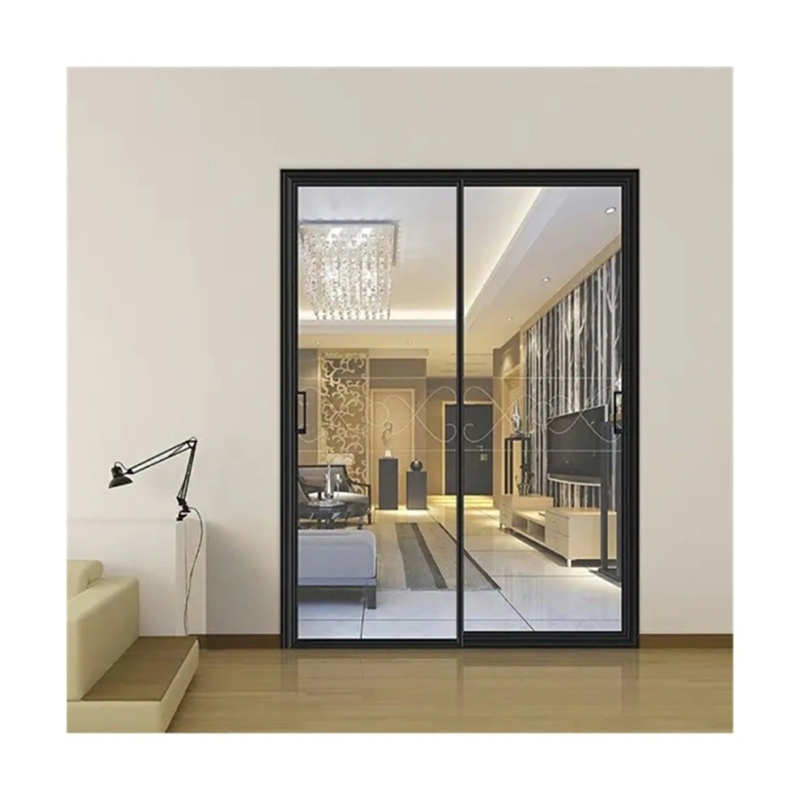 Puerta corredera de vidrio de aluminio para duchas interiores de marco estrecho modernizadas
