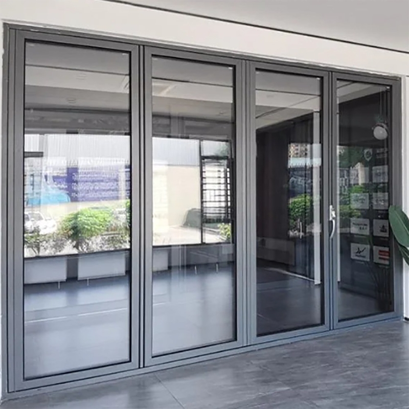Diseño moderno de aluminio de aleación marco térmico de ruptura baja E de vidrio puerta doble a un precio asequible