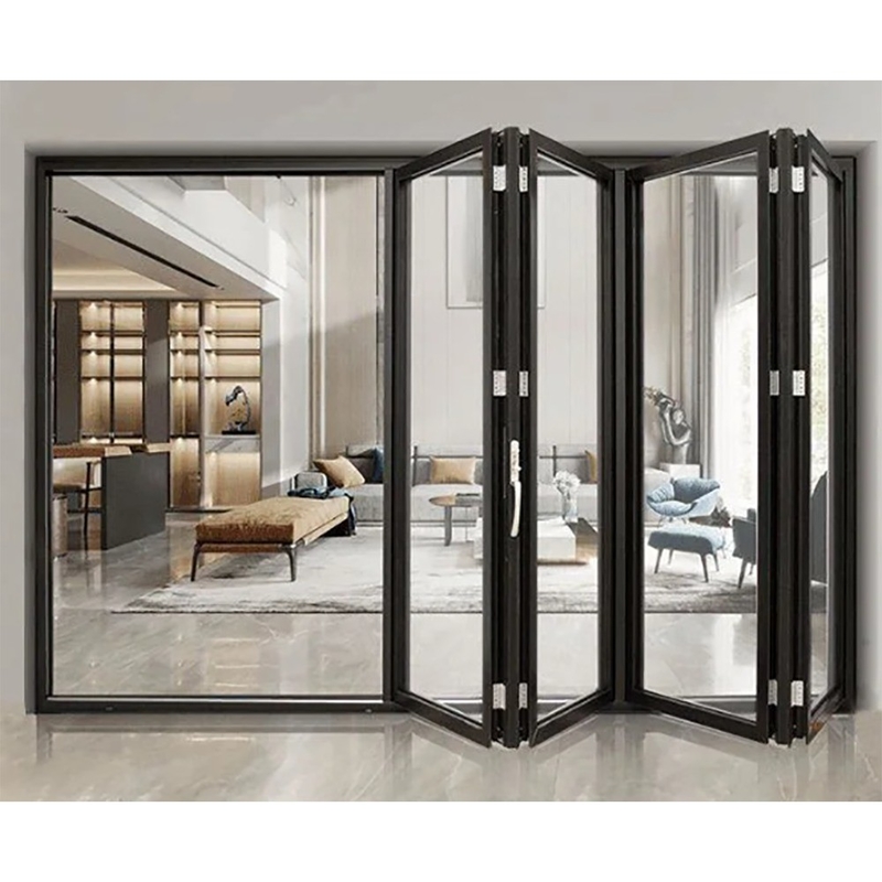 Diseño moderno de aluminio de aleación marco térmico de ruptura baja E de vidrio puerta doble a un precio asequible