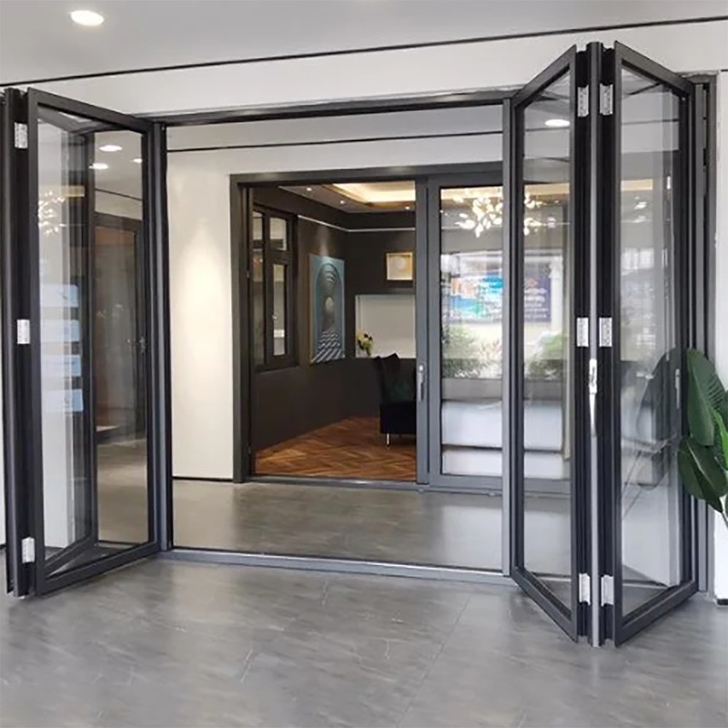 Diseño moderno de aluminio de aleación marco térmico de ruptura baja E de vidrio puerta doble a un precio asequible