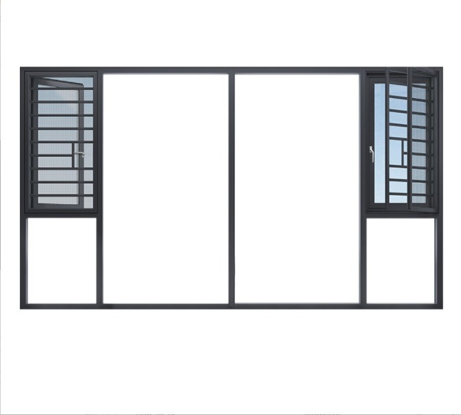 Ventanas de aluminio de casado residencial moderno con sellado de 8 vías y malla de acero inoxidable 304