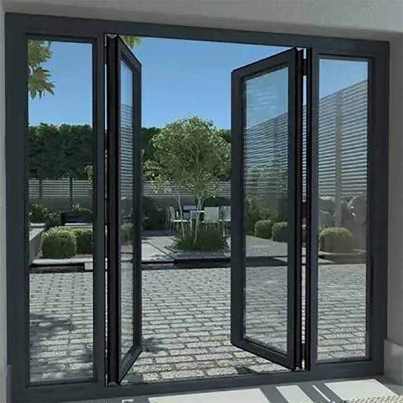 Puerta doble de vidrio de vidrio para 70 mm de ancho marco de aluminio y 1,4 mm de espesor de la pared