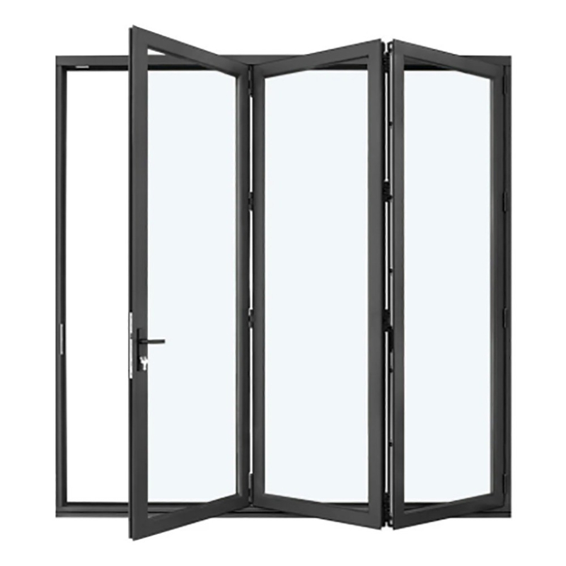Puertas dobles de aluminio de extremo de patinaje con ruptura térmica y espesor de pared de aluminio de 1,4 mm
