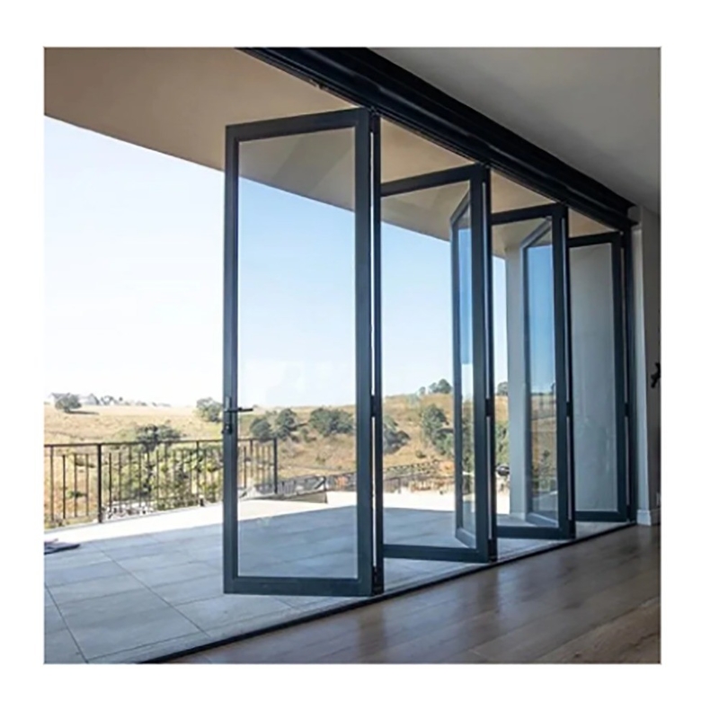 Puertas dobles de aluminio de extremo de patinaje con ruptura térmica y espesor de pared de aluminio de 1,4 mm