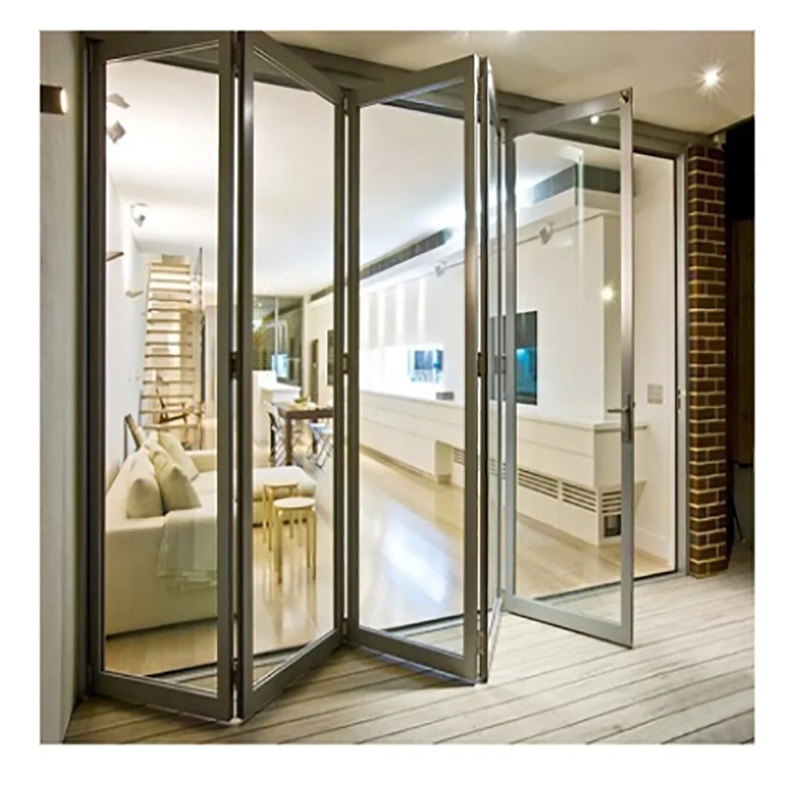 Puertas dobles de aluminio de extremo de patinaje con ruptura térmica y espesor de pared de aluminio de 1,4 mm