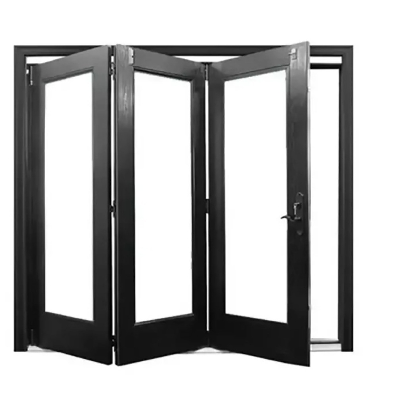 Puertas dobles de aluminio de extremo de patinaje con ruptura térmica y espesor de pared de aluminio de 1,4 mm