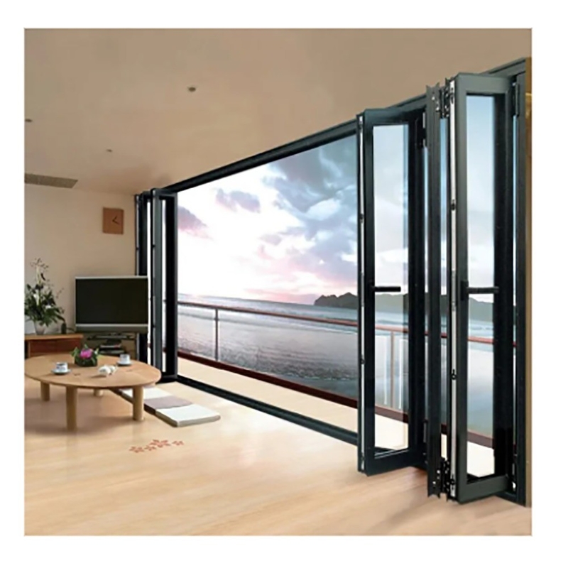 Puertas dobles de aluminio de extremo de patinaje con ruptura térmica y espesor de pared de aluminio de 1,4 mm
