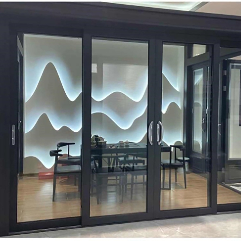 Color opcional Brecha térmica Doble de seguridad templada puerta corredera de aluminio de vidrio 10% de descuento