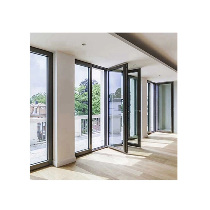 Puerta francesa de aluminio estándar de Australia, diseño minimalista, doble acristalamiento exterior