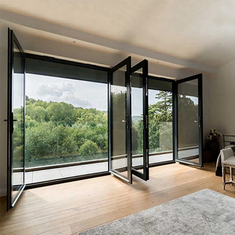 Puerta francesa de aluminio estándar de Australia, diseño minimalista, doble acristalamiento exterior