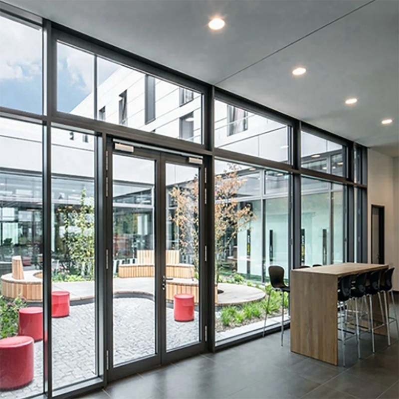 Puerta francesa de aluminio estándar de Australia, diseño minimalista, doble acristalamiento exterior