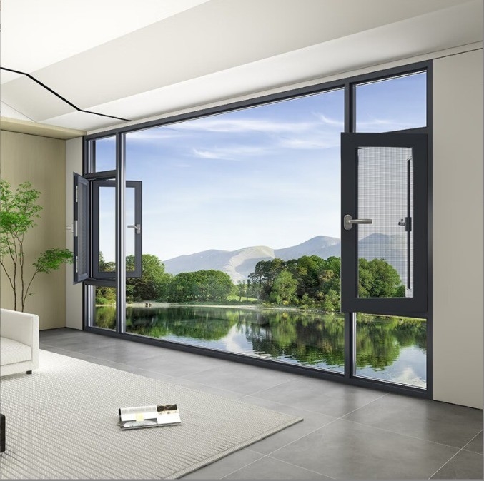 Ventanas con ventana de cama con resistencia a la presión del viento Nivel 9 de la ventana de diseño original