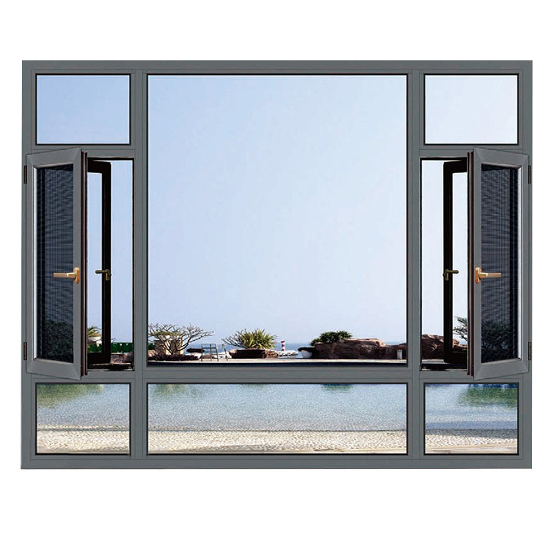 Nivel 8 de estanqueidad al aire Ventanas de carcasa de aleación de aluminio negro para diseño moderno personalizado