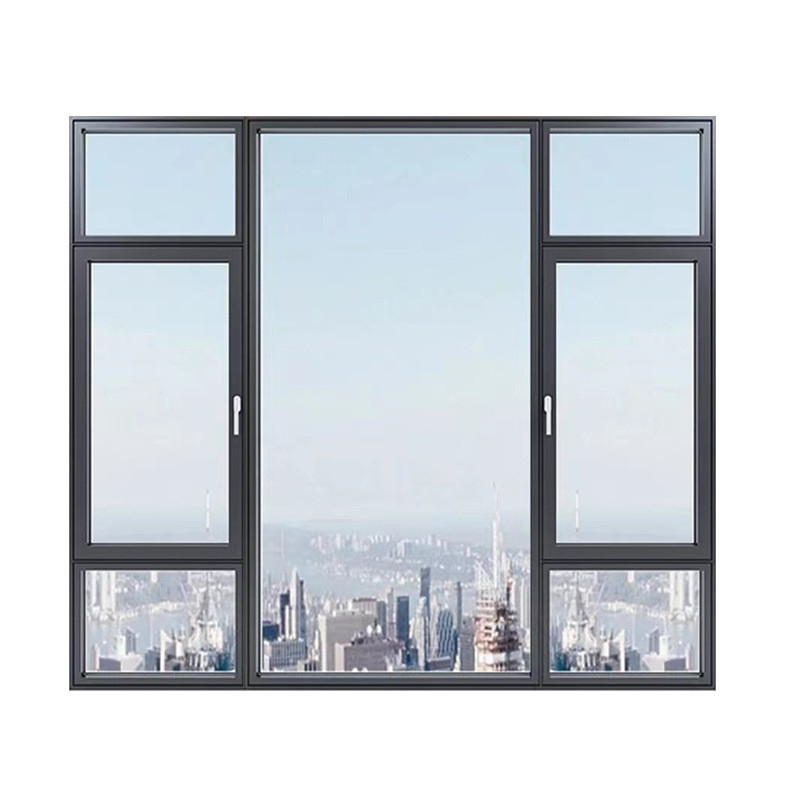 Nivel 8 de estanqueidad al aire Ventanas de carcasa de aleación de aluminio negro para diseño moderno personalizado