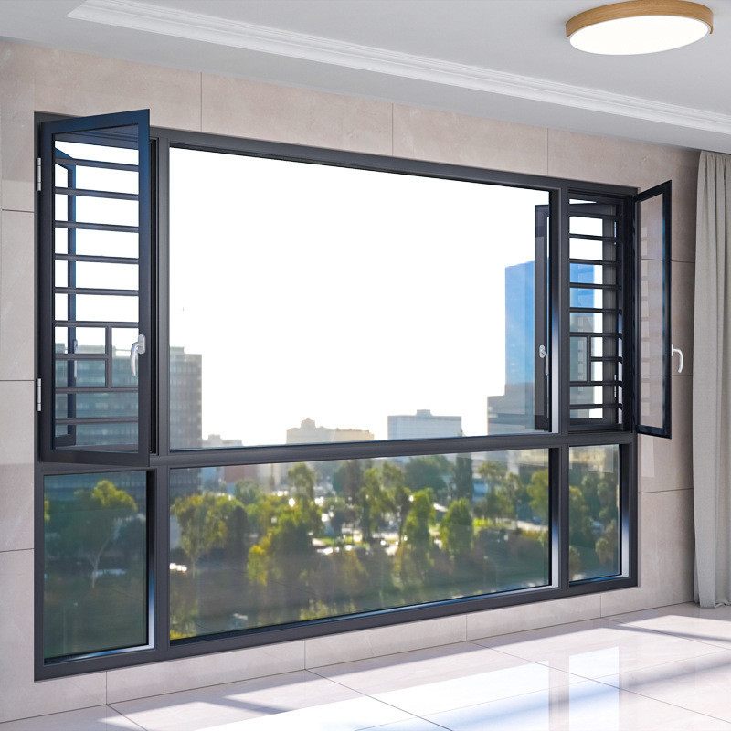 Nivel 8 de estanqueidad al aire Ventanas de carcasa de aleación de aluminio negro para diseño moderno personalizado