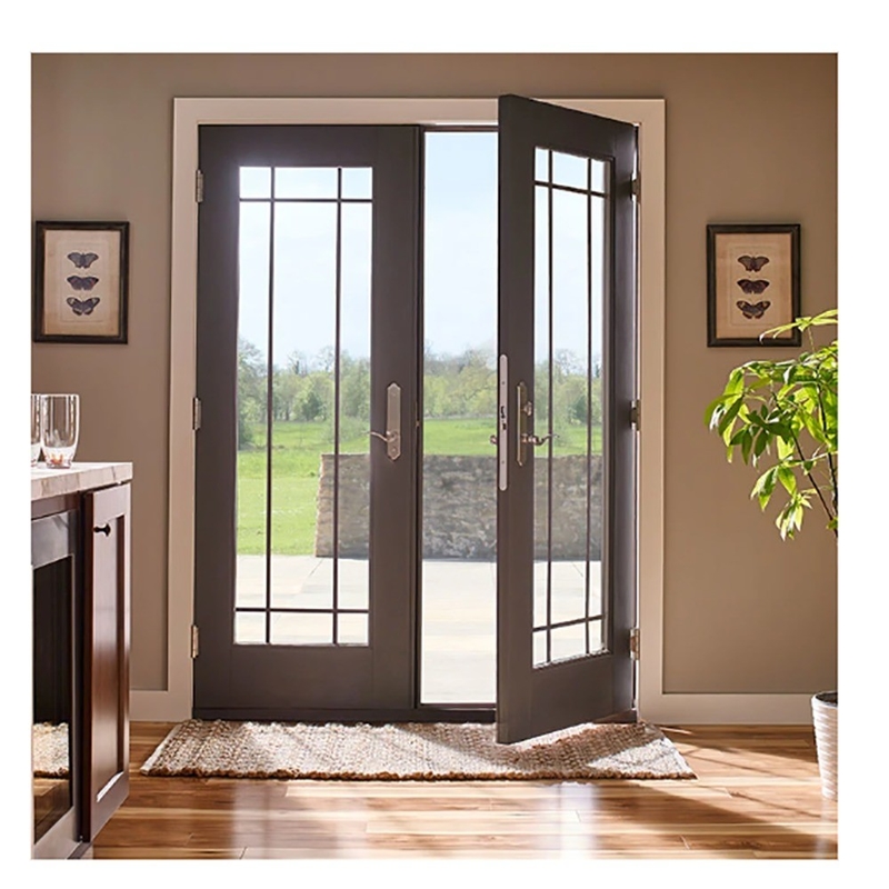 Puerta de revestimiento de aleación de aluminio de estilo europeo, diseño minimalista y mejora de vidrio triplex