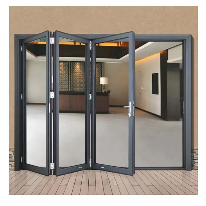 Valor K de aislamiento térmico del taller ≤2,1 Ruptura térmica Puertas dobles de aleación de aluminio negro