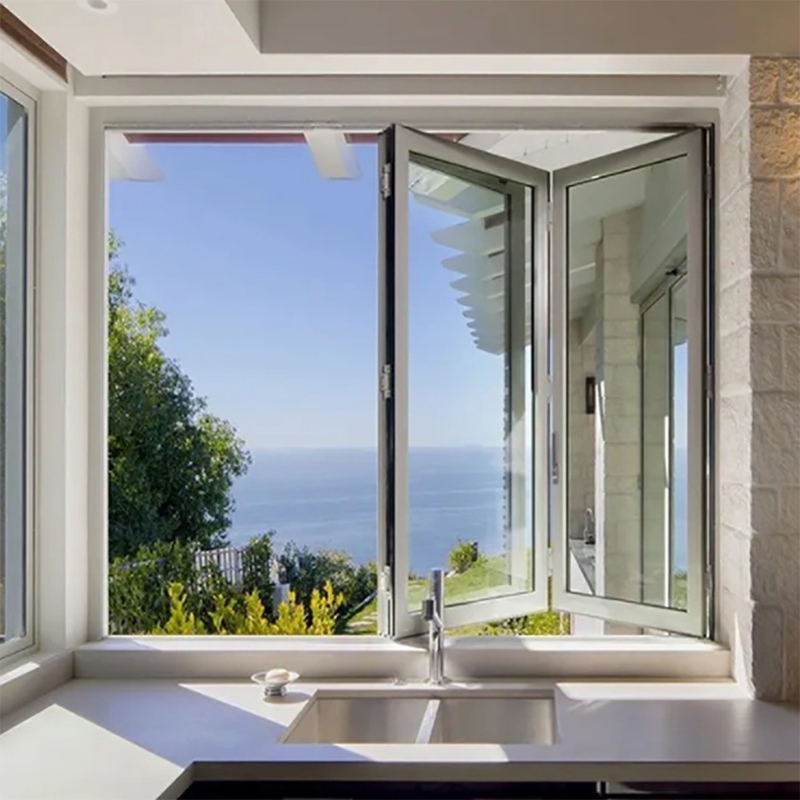 Marco de aleación de aluminio de 70 mm de ancho BI Ventanas plegables con diseño moderno y ventana corredera
