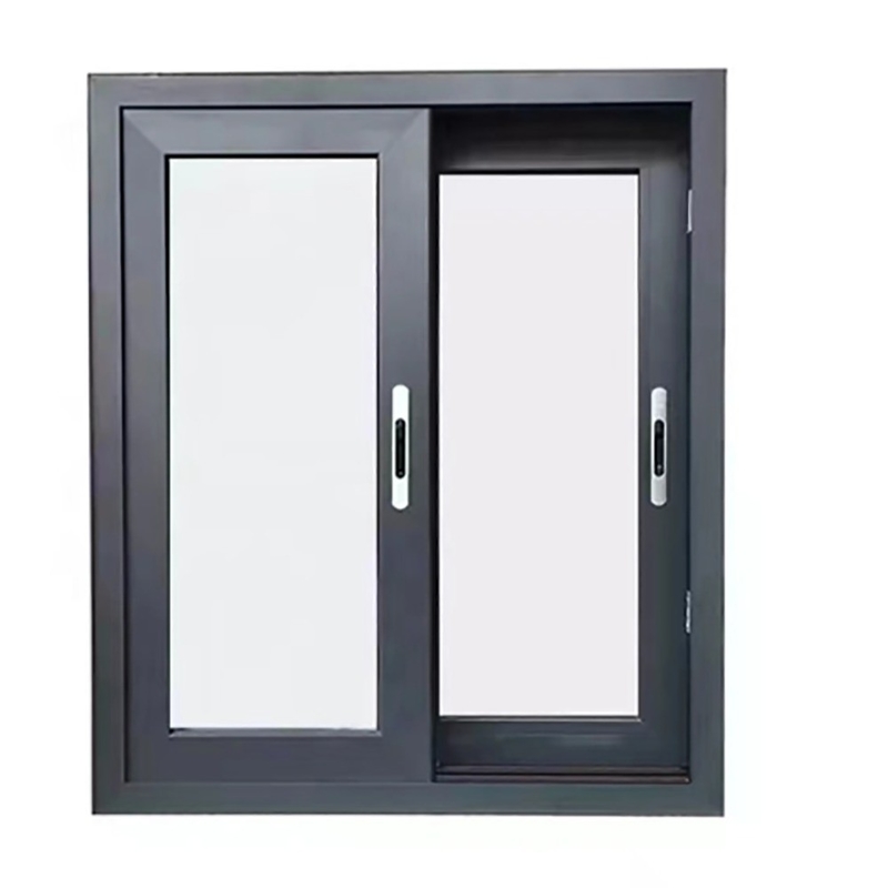 Ventana corredera de doble vidrio templado de aleación de aluminio con espesor de pared de 2,2 mm