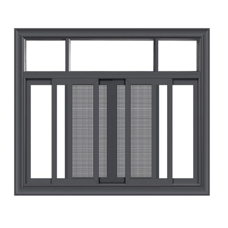 Ventana corredera de doble vidrio templado de aleación de aluminio con espesor de pared de 2,2 mm