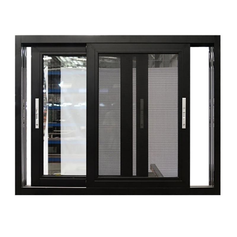 Ventana corredera de doble vidrio templado de aleación de aluminio con espesor de pared de 2,2 mm
