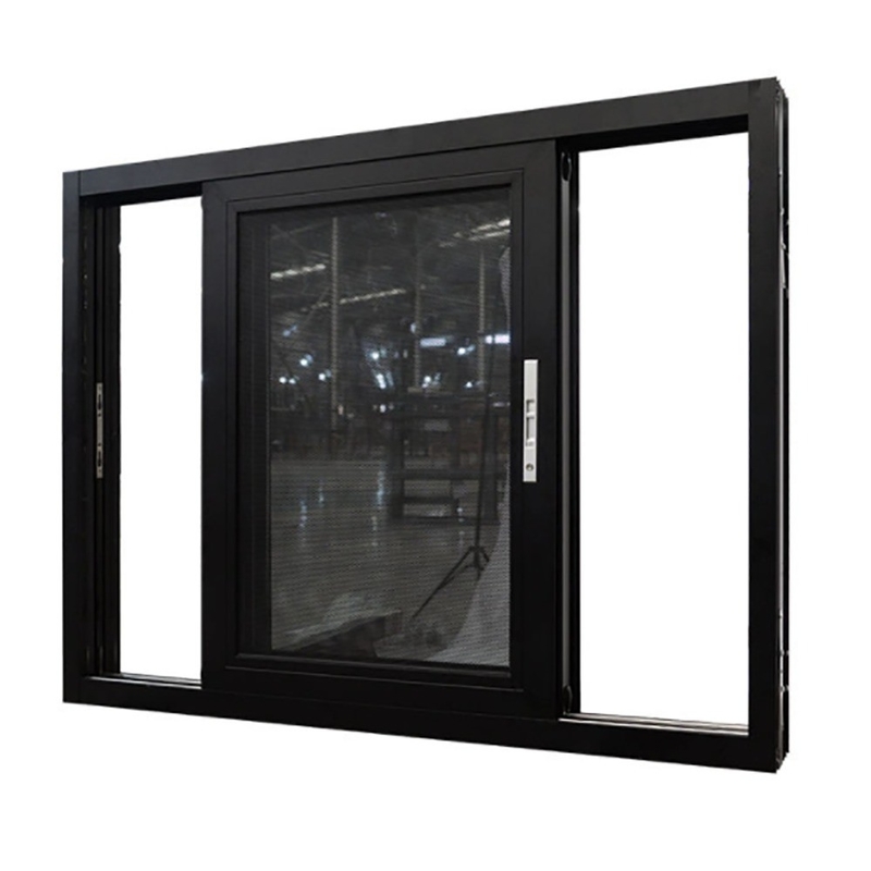 Ventana corredera de doble vidrio templado de aleación de aluminio con espesor de pared de 2,2 mm