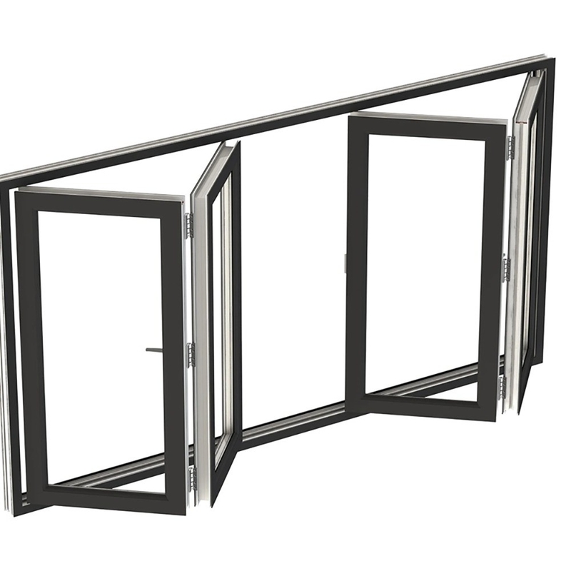 Pantalla plegable de diseño moderno de vidrio insonorizado de aluminio con ventanas dobladas con valor ≤2,1 K
