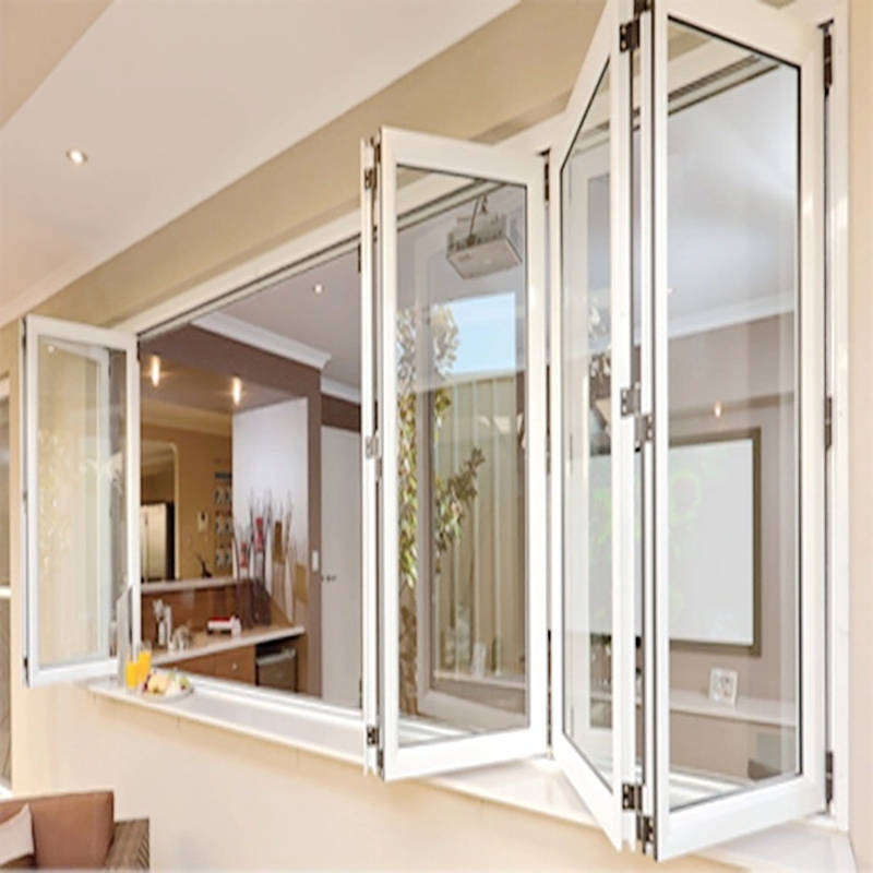 Pantalla plegable de diseño moderno de vidrio insonorizado de aluminio con ventanas dobladas con valor ≤2,1 K