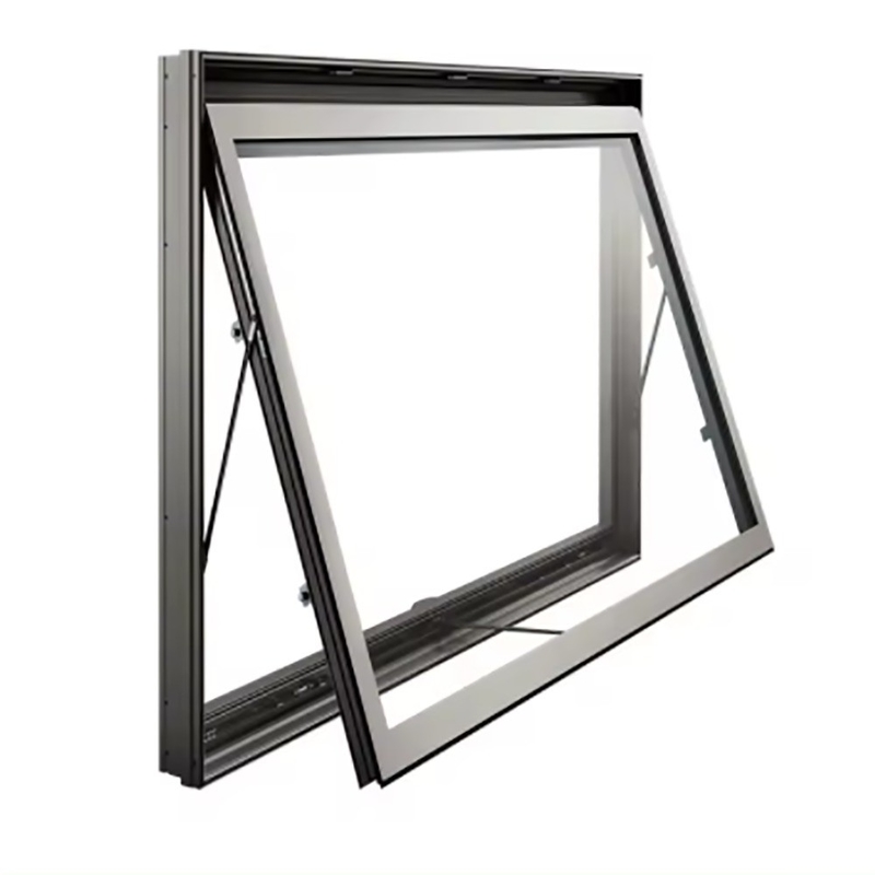 Ventanas de toldo de aleación de aluminio gris y blanco para edificios terminales
