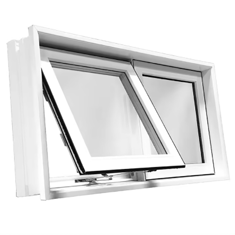 Ventanas de toldo de aleación de aluminio gris y blanco para edificios terminales