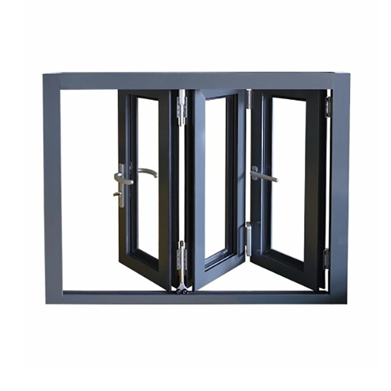 Nivel 9 Resistencia a la presión del viento Ventanas dobladas hechas de perfil de aluminio de ruptura térmica