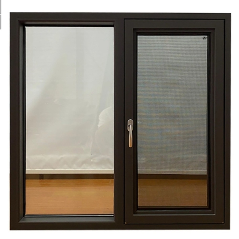 Ventana corredera de aleación de aluminio de estilo de moda con patrón de apertura horizontal por I + D
