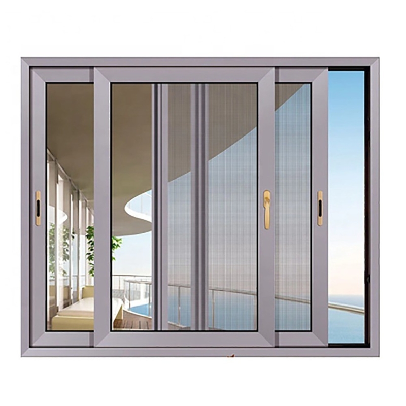 Ventana corredera de aleación de aluminio de estilo de moda con patrón de apertura horizontal por I + D