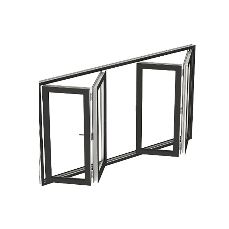 Aluminio de aleación de ventanas bi-plegables insonorizadas y resistentes a la presión del viento para distribuidores