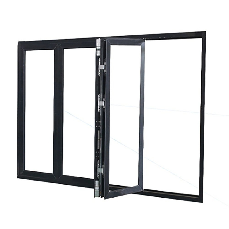 Cortina de lucerna de aluminio doble templado Bi ventana plegable para vivienda taller baño