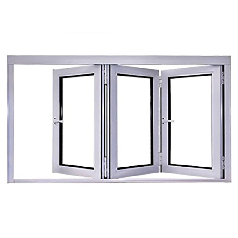 Cortina de lucerna de aluminio doble templado Bi ventana plegable para vivienda taller baño