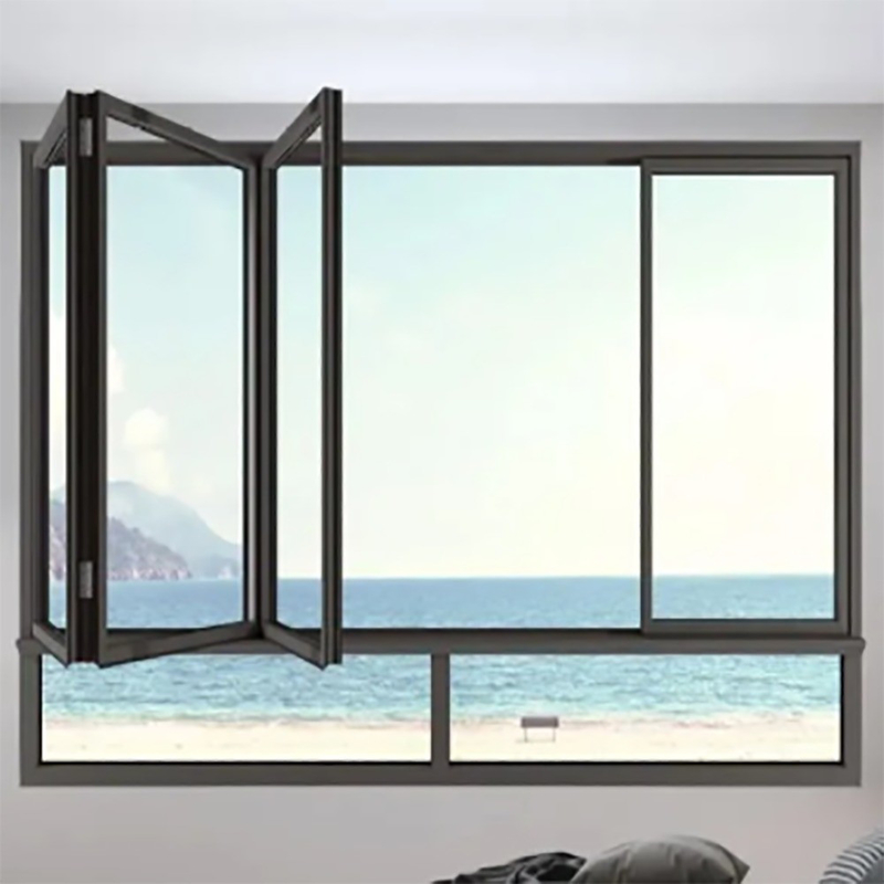 Ventanas plegables de tipo cortina de alfombra de aluminio con coeficiente de aislamiento térmico ≤2.1