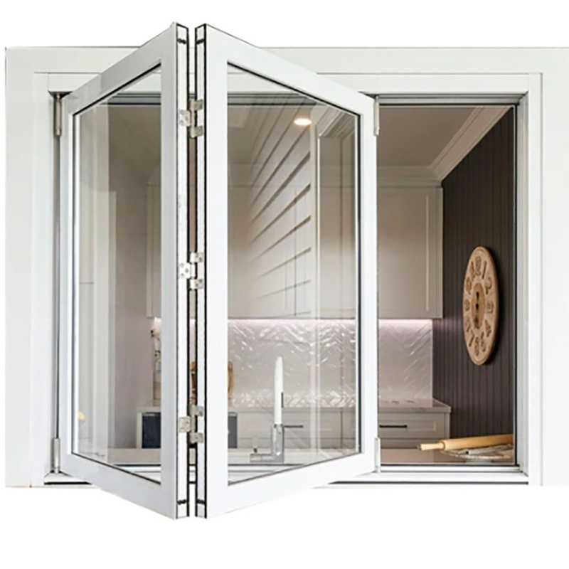 Ventanas plegables de tipo cortina de alfombra de aluminio con coeficiente de aislamiento térmico ≤2.1