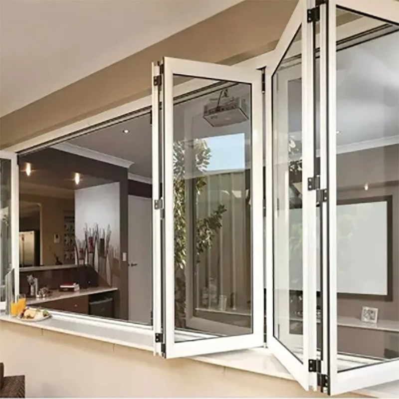 Ventanas plegables de tipo cortina de alfombra de aluminio con coeficiente de aislamiento térmico ≤2.1
