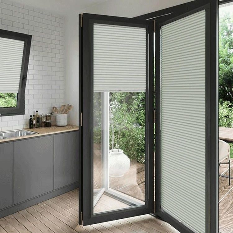 Villa impermeable de aluminio exterior de doble doble puertas con nivel 9 resistencia a la presión del viento